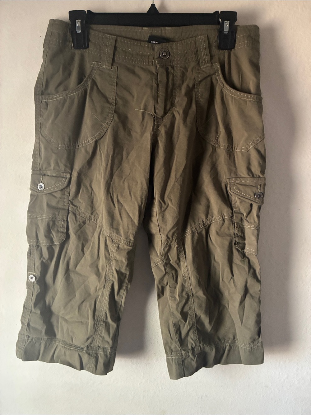 Kuhl Womens Kontra Capri Hiking Convertible Roll Up Pockets 6120 Sz 8 Green